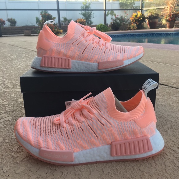 nmd_r1 stlt primeknit shoes clear orange